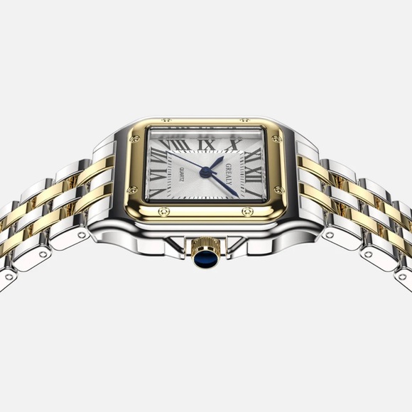 Clarine Grealy De Mains Premium Two-Tone Stainless Steel Women's Watch NEW - Picture 4 of 7